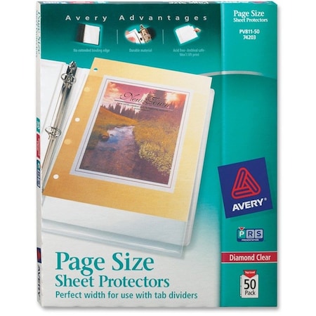 Avery Protector, Sheet, 3Hp, Dmndclr AVE74203